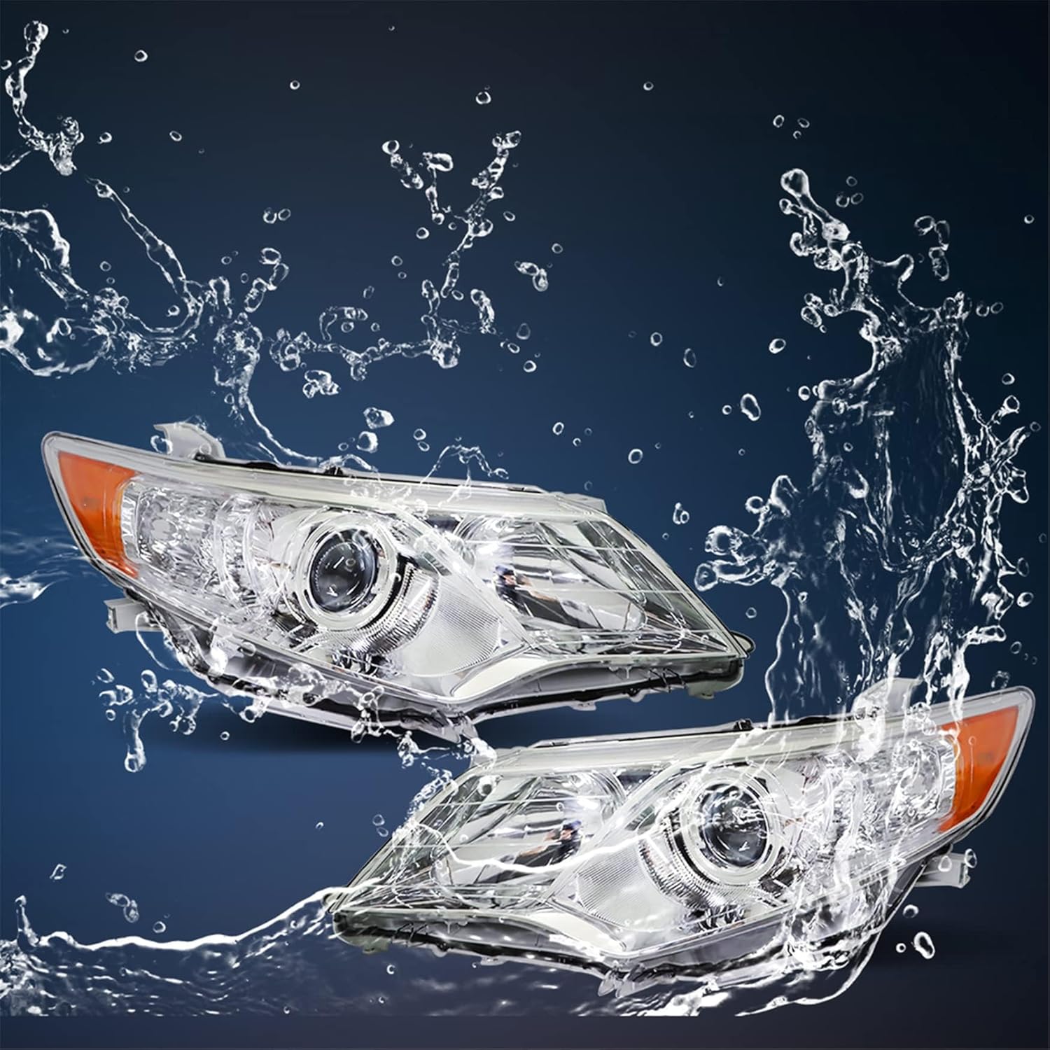 WFLNHB Headlights Assembly Replacement for Camry L/LE/XLE 2012-2014 Front Light Headlights Headlamps Passenger and Driver Side