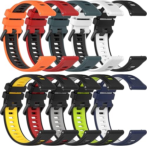 Miniatura 6 de Correas de reloj Garmin Forerunner 265S 255S, 0.709 in de liberación rápida de silicona duradera correas de repuesto para Garmin Vivoactive