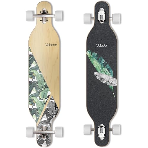 VOLADOR Urban Freeride Pro Longboard| Adaptive Cruiser 42inch| North America Maple| Camber Concave Drop Through Longboard Complete| Setup for Urban Commuting