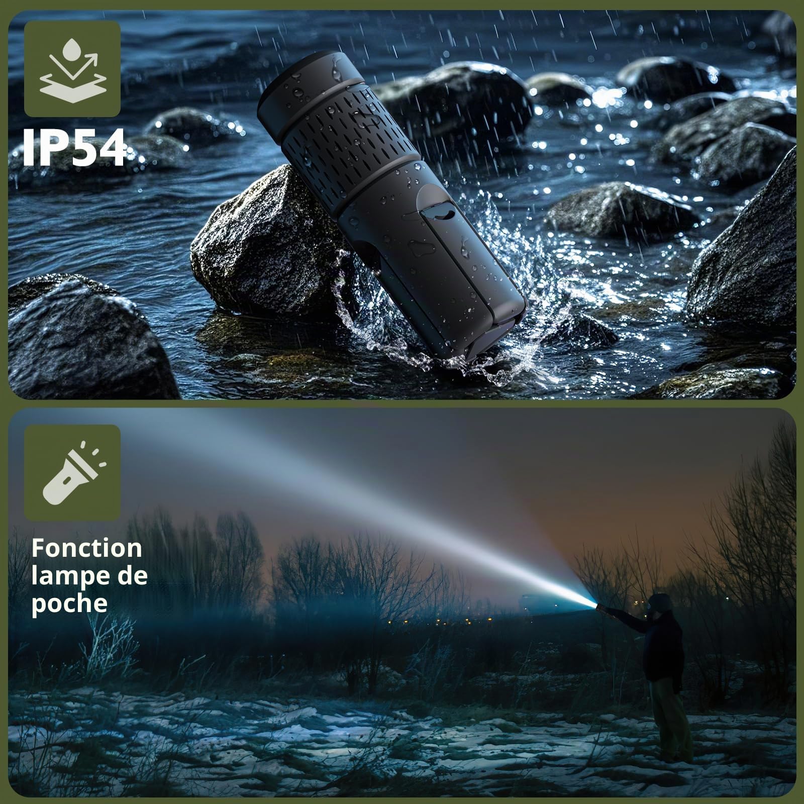 Lampe de Camping Télescopique Rechargeable,14000mAh LED Multifonction, Aimantée & avec Trépied, Étanche IPX5, Lanterne de Tente, Lampe de Chantier pour Camping, Extérieur, Urgence