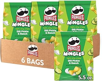 Mingles Puffed Snacks, Dill Pickle and Ranch, Salty Snacks (6 Bags)