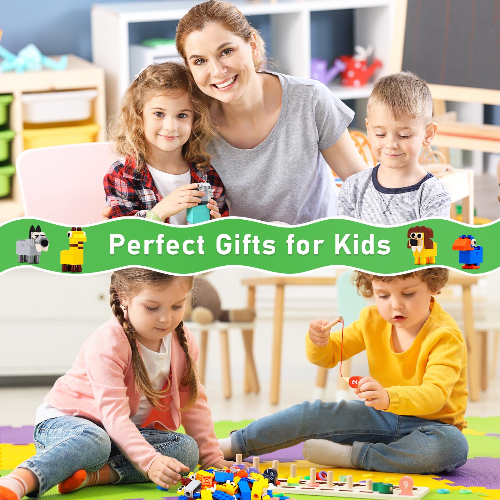 24Pcs Temperamatite Gadget Compleanno Bambini Stile Animale, Doppio uso di Blocchi e Temperamatite, Ideale per Regalini Fine Festa Compleanno