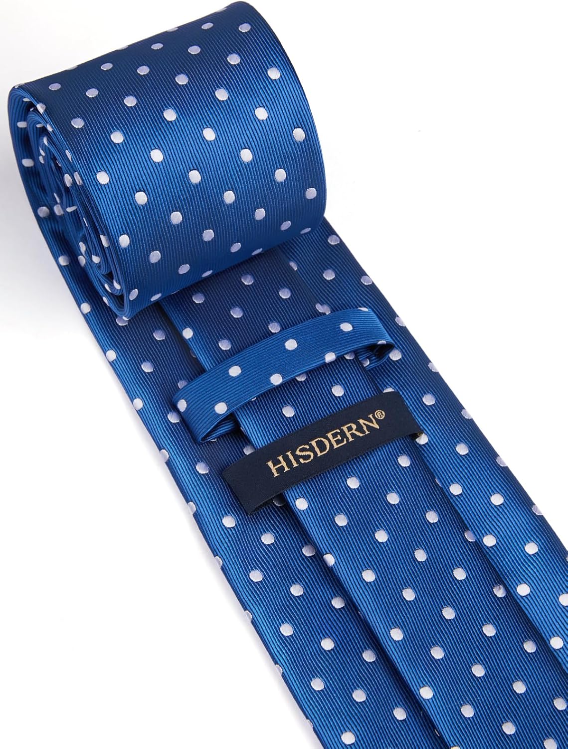 HISDERN Polka Dot Ties for Men Classic Silk Ties and Pocket Square Formal Business Necktie Handkerchief Wedding Party - Image 3
