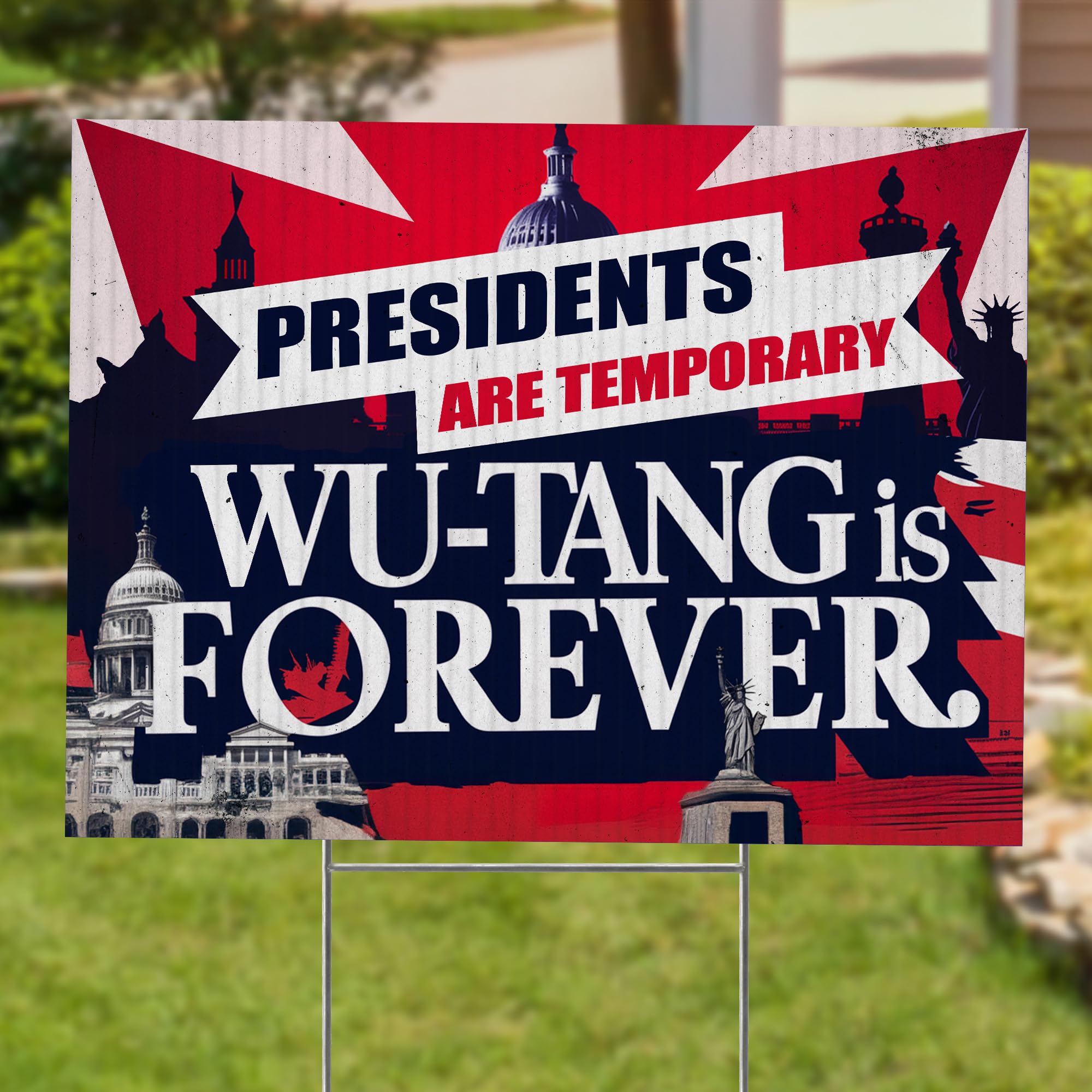 Justforjoyful "Forever Presidents Are Temporary" Banner – 300x50 Cm, Polyester, Wetterfest, Beidseitig