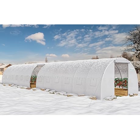 YITAHOME 44x10x7ft Greenhouse|Extra Large Heavy Duty 4 Zipper Doors Outdoor Greenhouses 24...