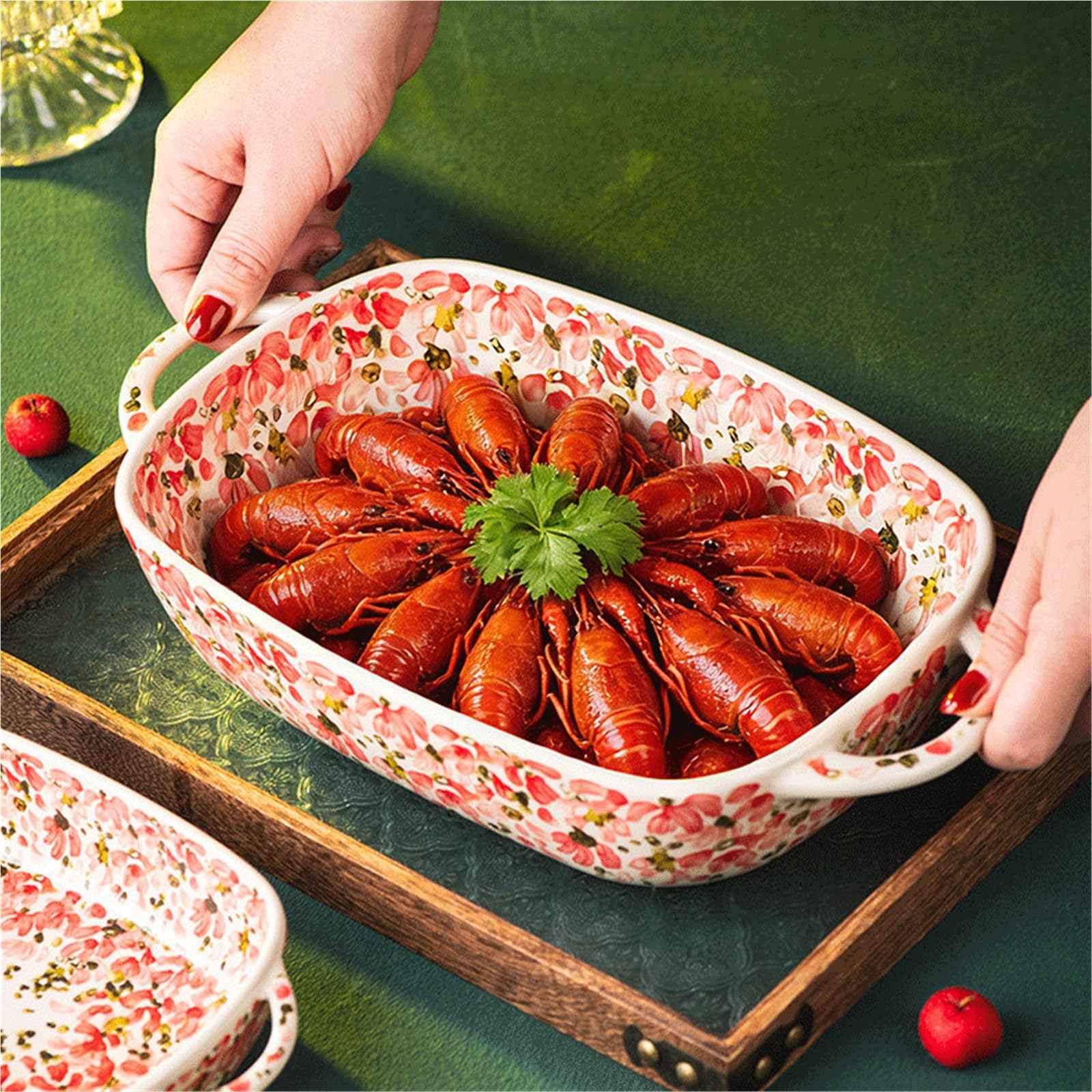 Versátil Bandeja for hornear rectangular grande con asas(Pequeño)