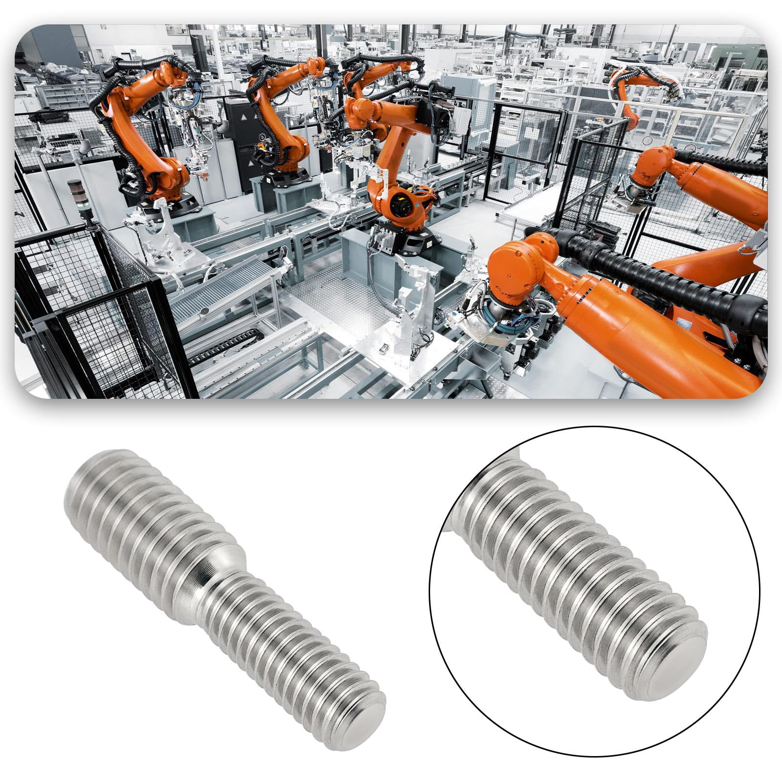 Be In Your Mind 4pcs M6 to M8 Double End Threaded Stud Screw Bolt 30mm 304 Stainless Steel Rod Bolts Thread Reducer Adapter Male to Male Screw Bolt for Furniture Hardware(M6xM8x30mm) - Image 2