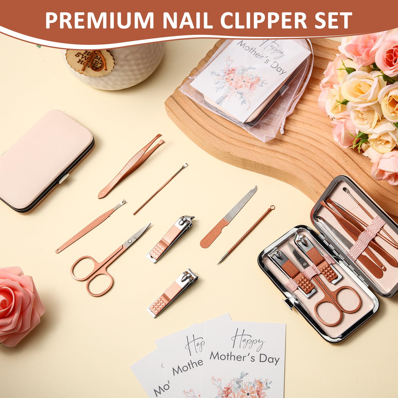 Lasnten Juego de 30 juegos de manicura a granel, kit de manicura a granel, cortaúñas y herramientas de belleza, juego portátil de acero inoxidable, kit de herramientas de manicura y pedicura para el