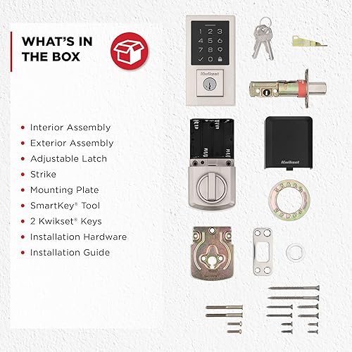 Miniatura 8 de Kwikset SmartCode 270 - Cerradura de puerta electrónica sin llave con bloqueo automático, códigos de usuario personalizados, seguridad avanzada en