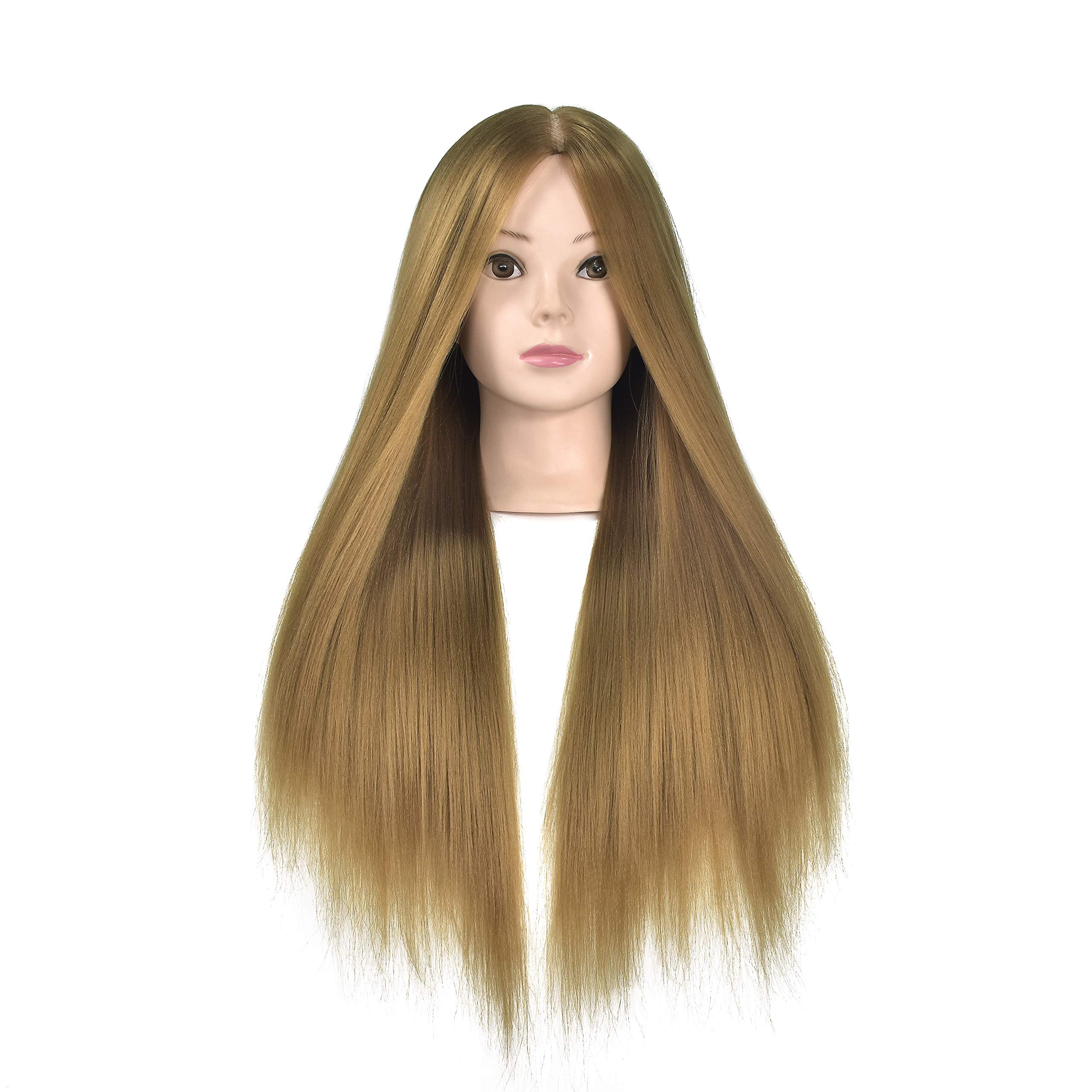 Amazon.co.jp: 26インチ美容マネキンヘッドブラウン人工毛