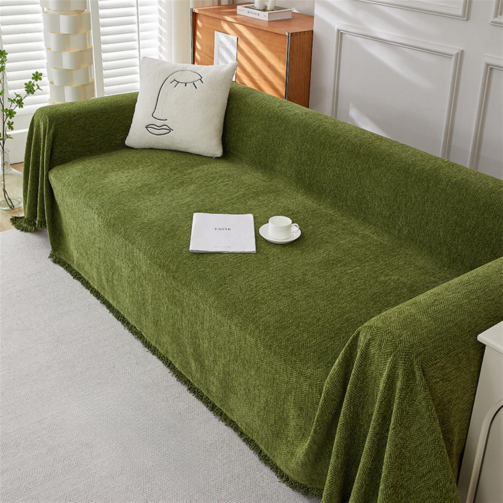 Housse de canapé en chenille écologique pour canapé-lit de 1 à 4 places