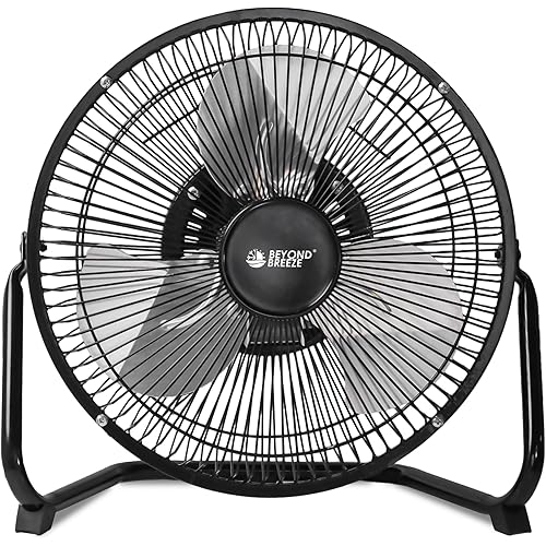 Floor Fan 9 Inch, 3-Speed Portable Metal Fan with Adjustable Tilt, Quiet Small Cradle Floor Fan for Home, Office, Bedroom