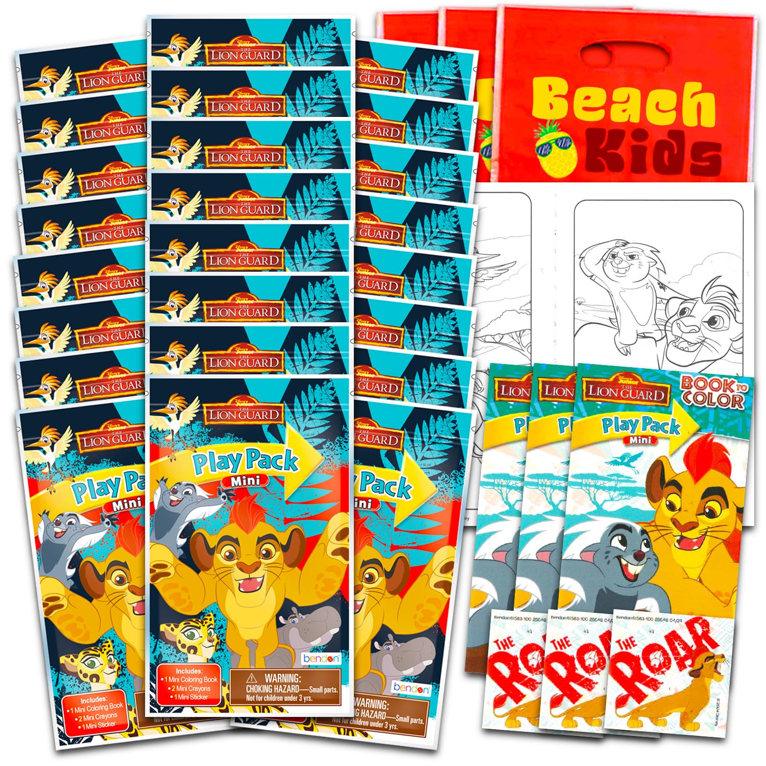 Disney Lion Guard Mini Party Favors Set for Kids - Bundle with 24 Lion Guard Play Packs with Coloring Pages, Stickers, More (Lion Guard Birthday Party Supplies)