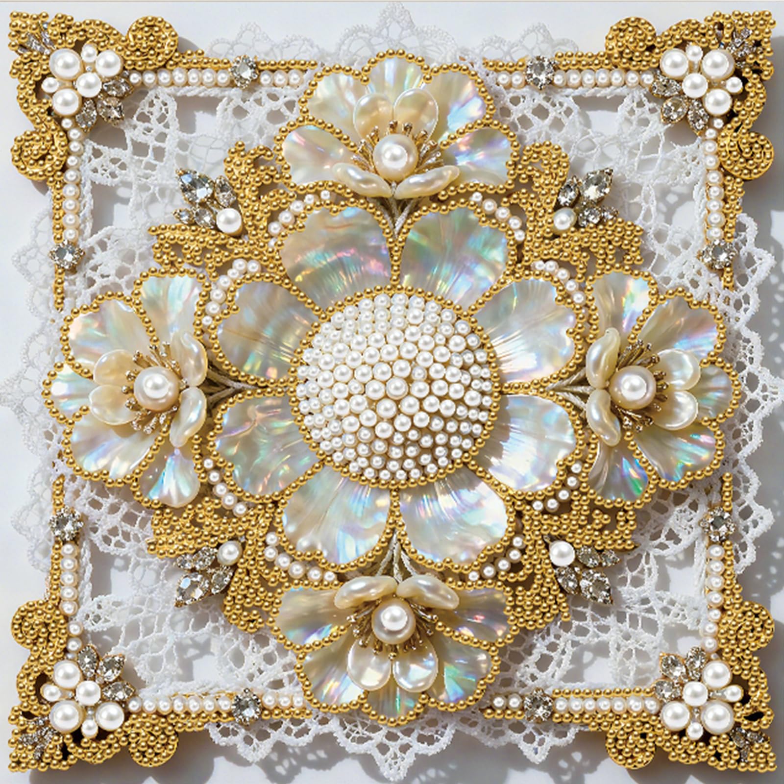 Aodejoy Zzh007 5D Pearl Painting Kits For Adults, 25X25cm Diy Pearl Gem Art Diamond Painting Kits For Beginners, Creativity Diy Pearls Dot Paintings, Home Decor Gift Diamond Dots Paintings Picture Arts Craft