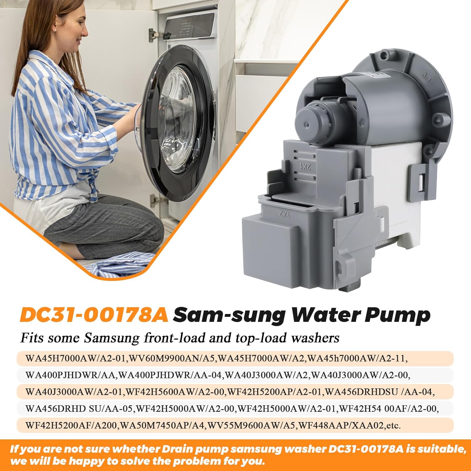 OEM DC31-00187A DC31-00178D Washer Drain Pump Motor Fit for Samsung Vrt Washer Drain Pump WA52M7750AV/A4 DC31-00178A PX3516-01 DC97-20621A B35-3A DC97-19289F B40-3 - 5 Years Warranty by Blutoget