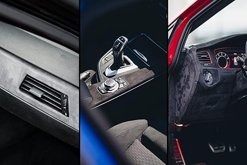 Miniatura 5 de indivitara Envoltura de gamuza de microfibra autoadhesiva, tela elástica para el interior del automóvil, piel sintética suave al tacto para