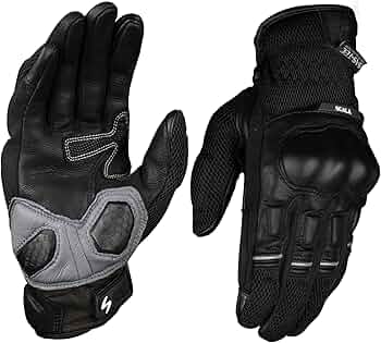 SCALA GEARS Universal Bike Riding Viper Gloves High-Tech TPR Rubber Knuckle Protector, Polyester Fabric Summer Riding Black (Size,2XL)