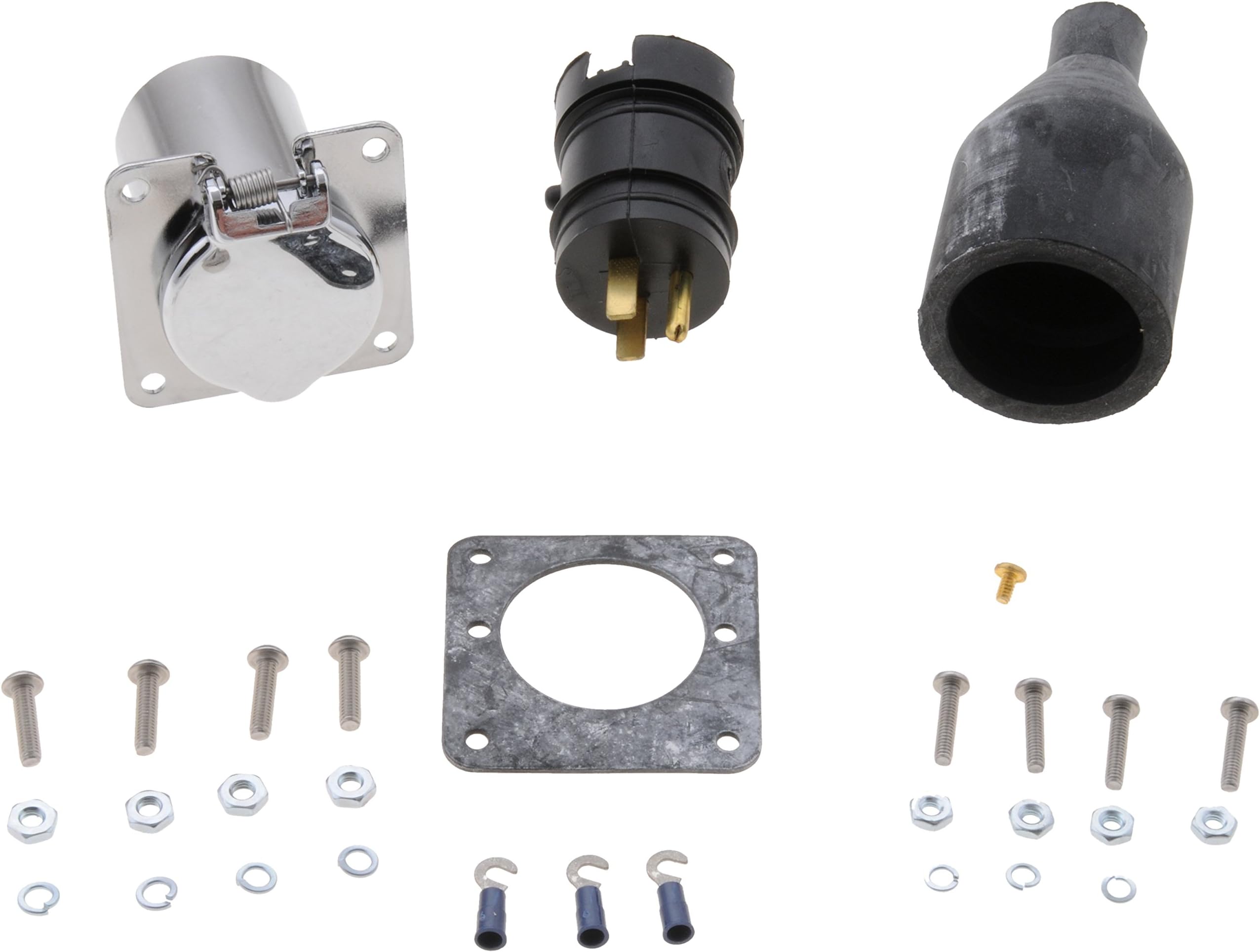 Zerostart 8605688 Heavy Duty 4-Hole Chrome Plated Weatherproof Field-Wired Receptacle | 120 Volts