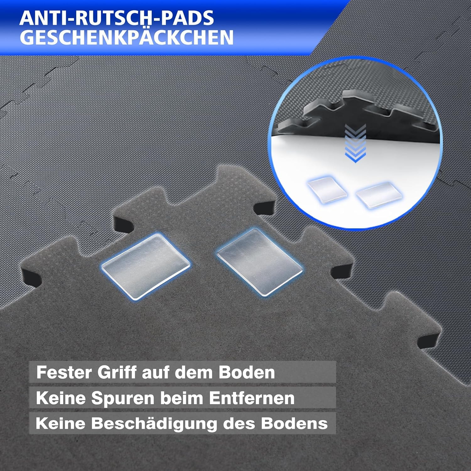Eva Puzzlematte 2,5 cm extra dick – 150 % mehr Schutz – Fitnessmatte Bodenschutzmatte rutschfest – 32x32 cm – 6/18/36 Teile – für Heimtraining, Fitnessgeräte & Garage