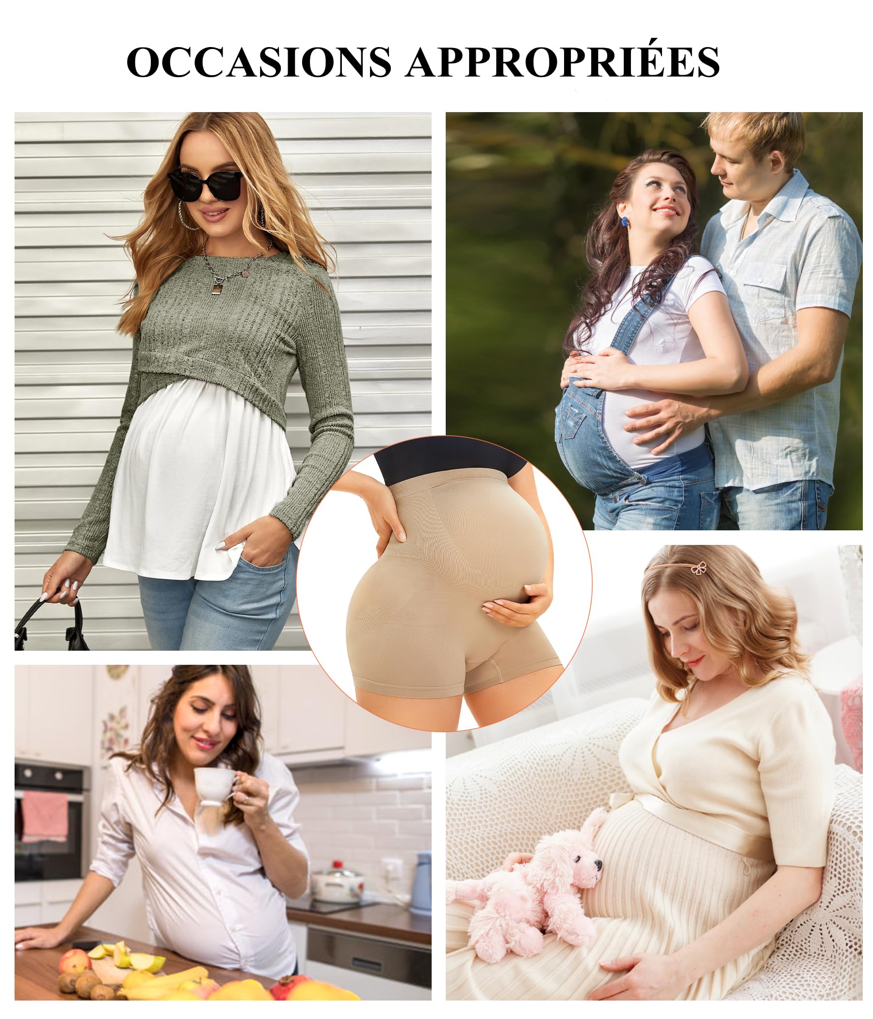 Bafully Culottes de maternité pour Femme Culotte de Grossesse sans Couture Culotte Gainante maternité sous vêtement Grossesse Extensibles et Respirants