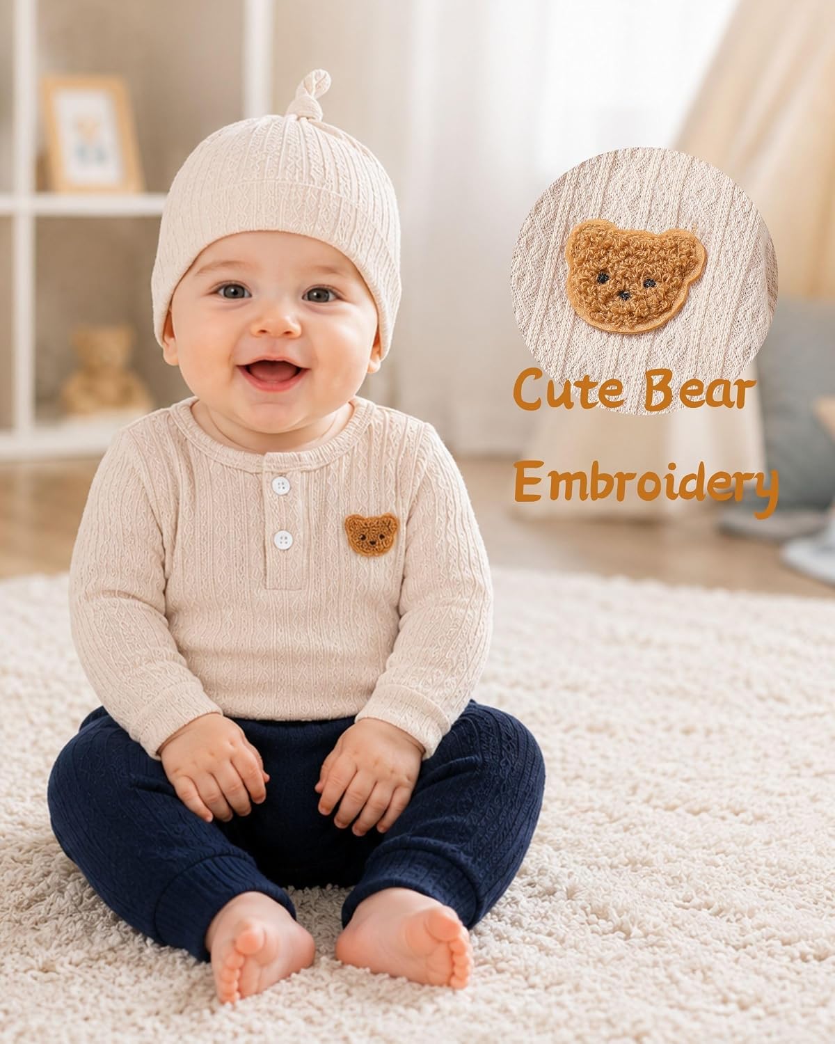 Renotemy Newborn Baby Boy Clothes Winter Outfit Essentials Preemie-12Months image 5