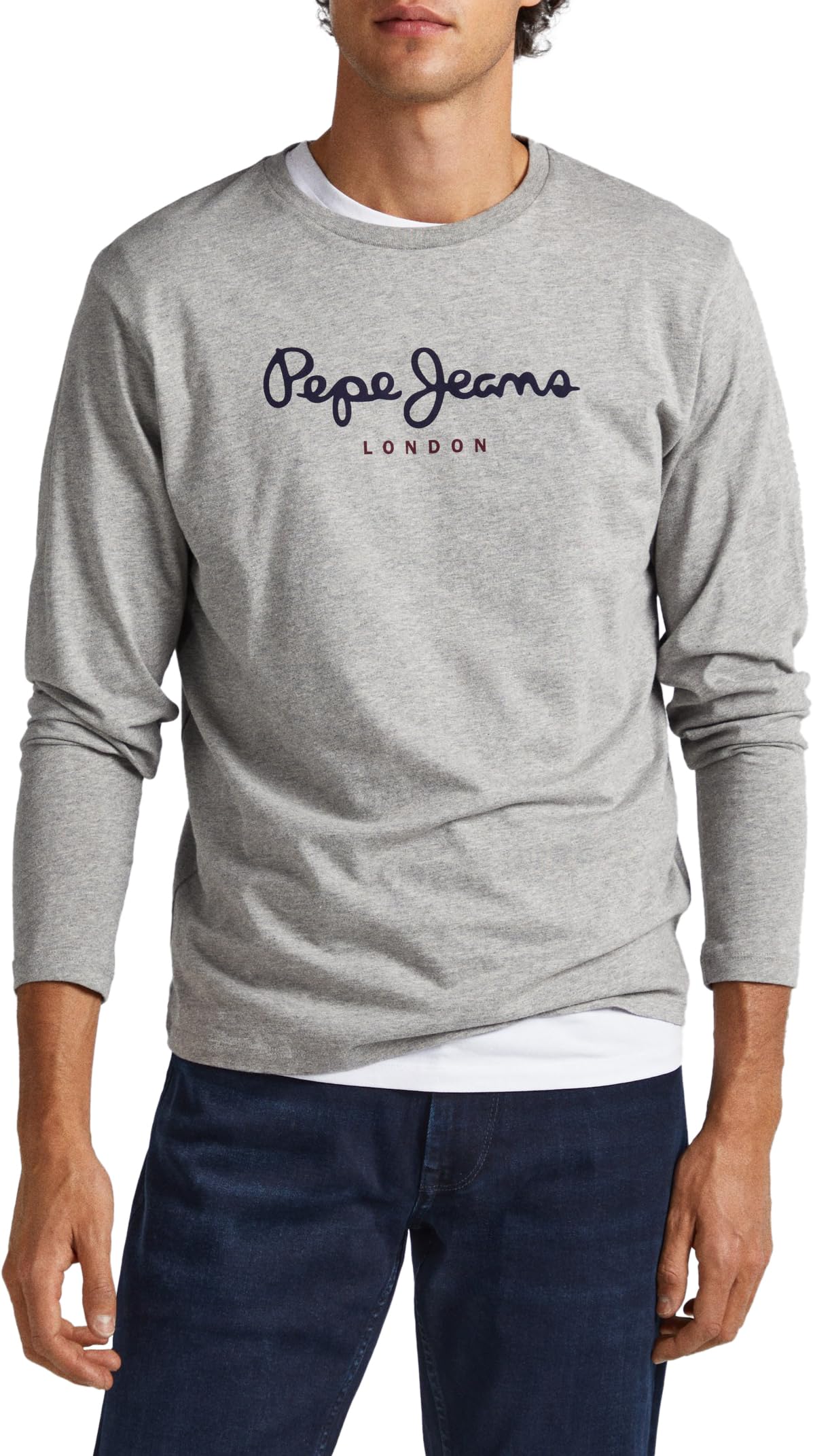 Pepe Jeans Eggo Maglietta a Maniche Lunghe Slim Fit da Uomo