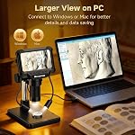 Digital Microscope 4.3" 1000X for Coins and Numismatics, LCD Magnifier with Anti-Glare Side Lights, 1080P USB Camera for Computer (Win/Mac), Rechargeable Battery