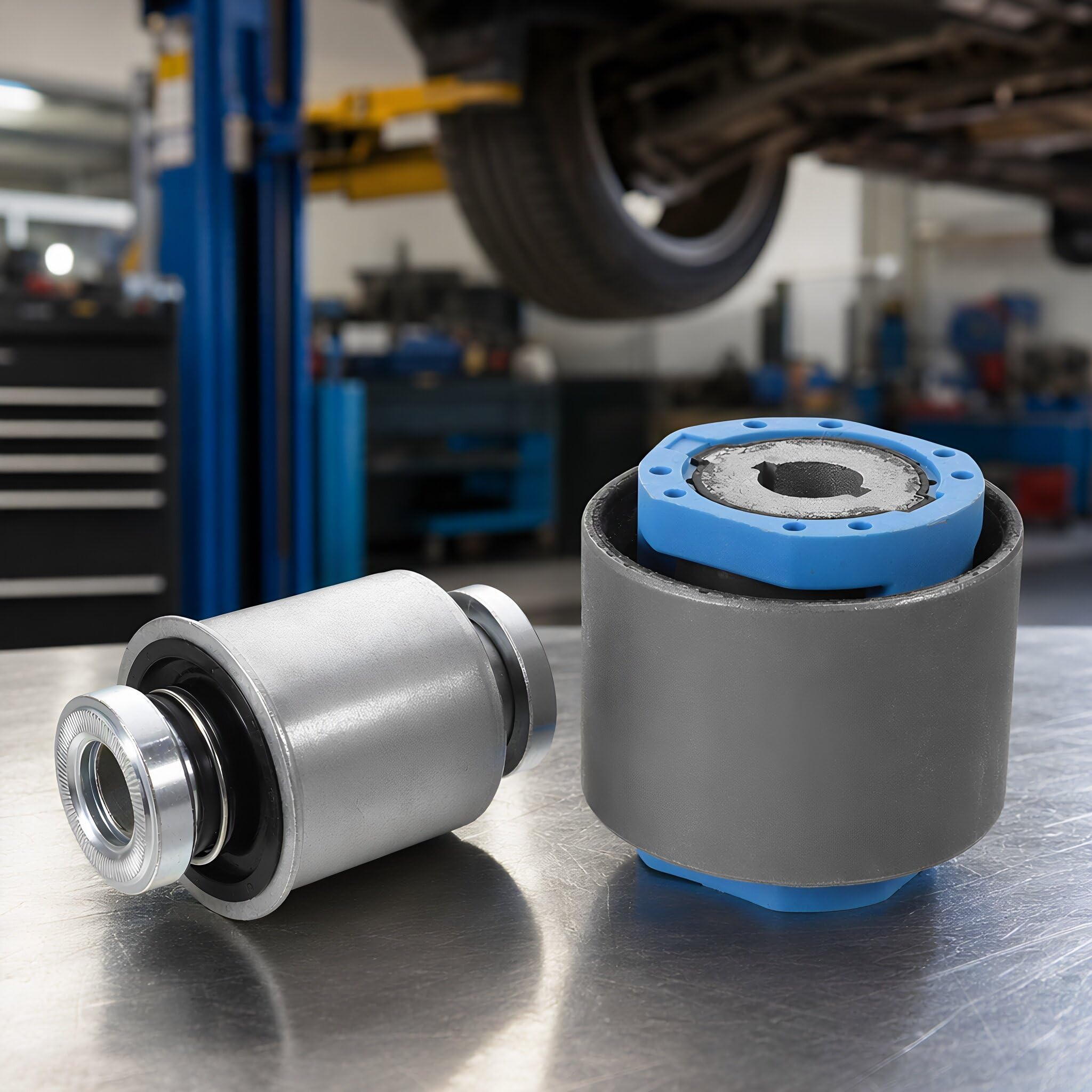 Mipcase 1 zestaw tulei tylnego wahacza samochodowego, zestaw redukujący | Kompatybilny z Fordem Mondeo Edge Taurus, poprawia stabilność podwozia, utrzymuje zbieżność, zmniejsza zużycie