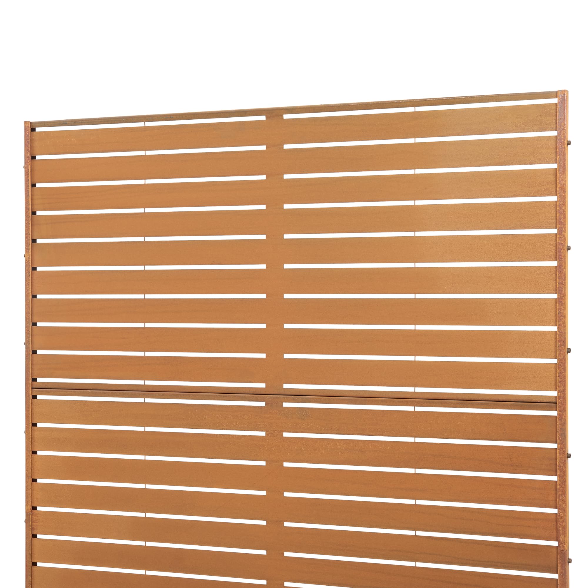 casa.pro Pannello Divisorio da Esterno in Acciaio Corten 180x120 cm Frangivista Decorativo con Doghe Orizzontali per Giardino Terrazzo Balcone Separé Moderno - Marrone Ossidato