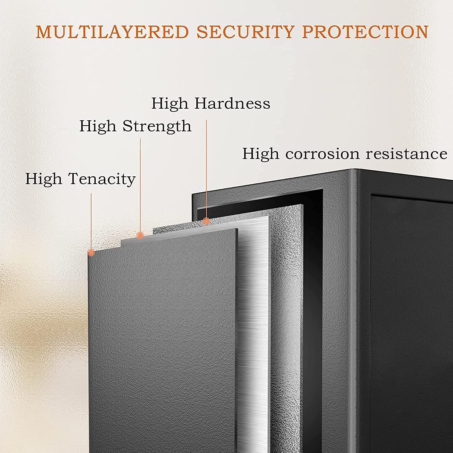 Cassetta di sicurezza, cassaforte ignifuga impermeabile, cassaforte, armadio di sicurezza, cassaforte per laptop dell'hotel con tastiera digitale, indicatore LED di sicurezza con serratura a chiave pe