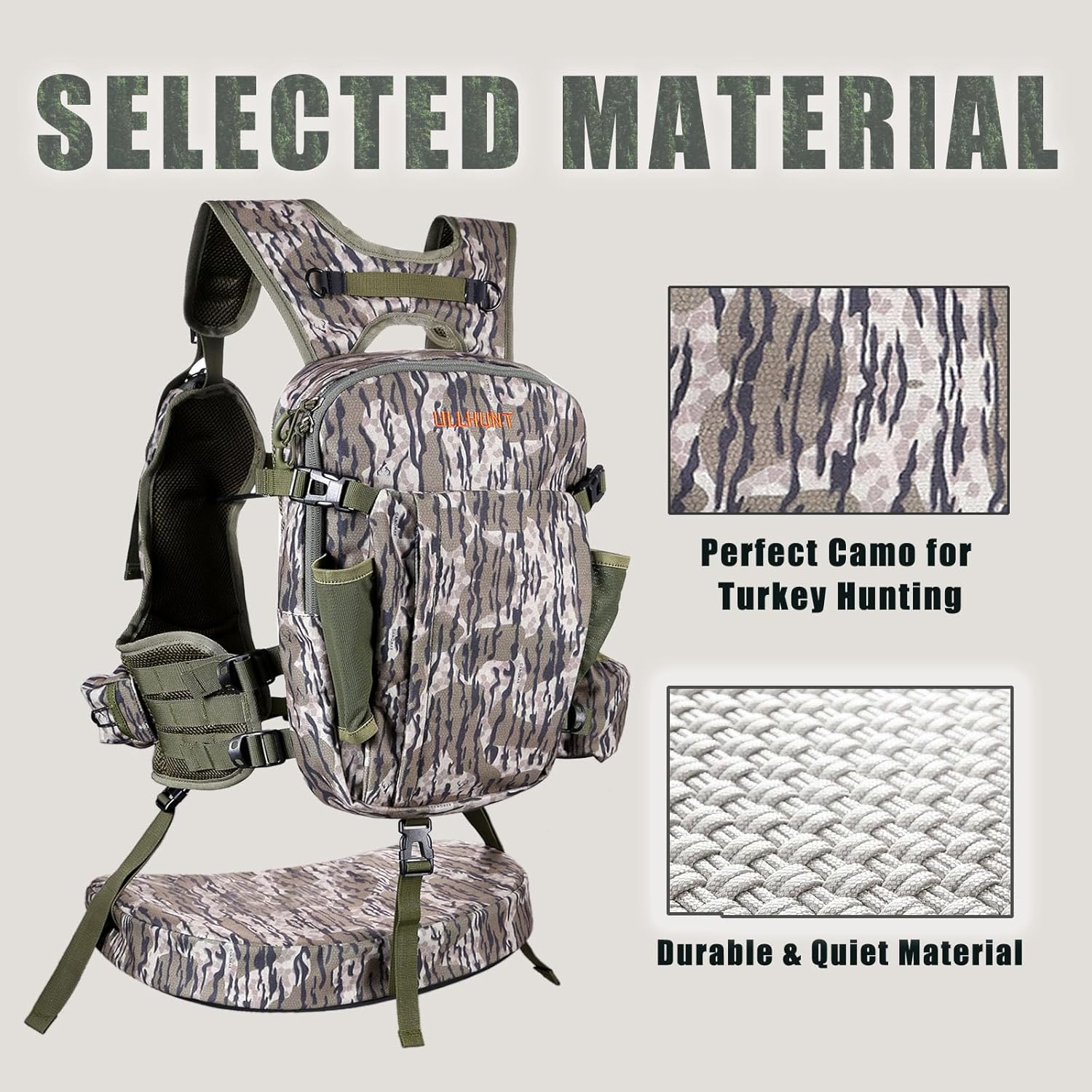 UIIHUNT Turkey Vest with Seat: Lightweight Turkey Hunting Vest with Game Pouch, Adjustable Turkey Hunting Gear Accessories - Image 5