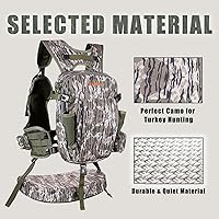 Vista 5 de UIIHUNT Chaleco de caza de pavos con asiento: Chaleco ligero para caza de pavos con cartuchera, accesorios ajustables para equipo de caza de pavos