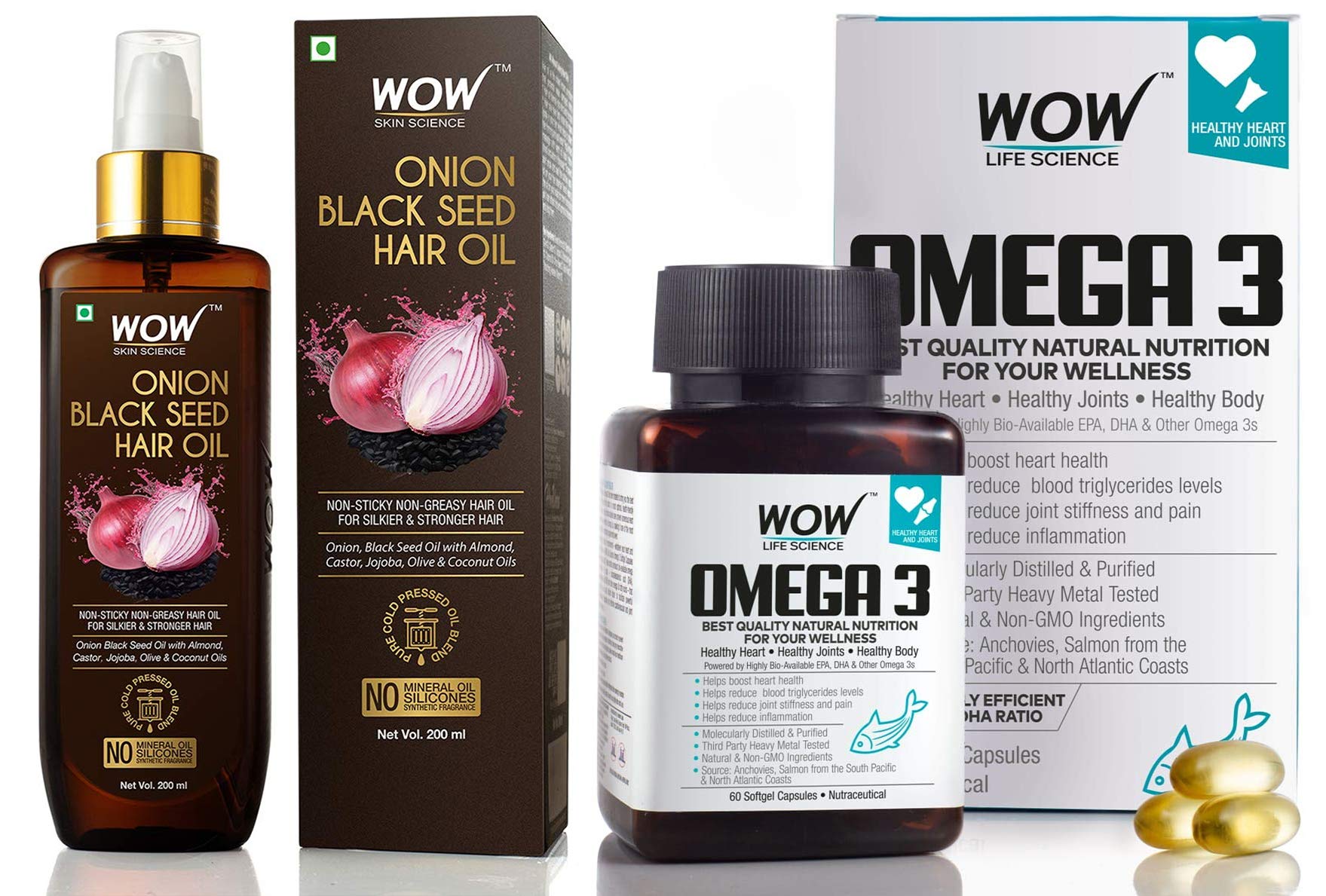 Buy WOW Skin Science Onion Black Seed Hair Oil Controls Hair Fall No