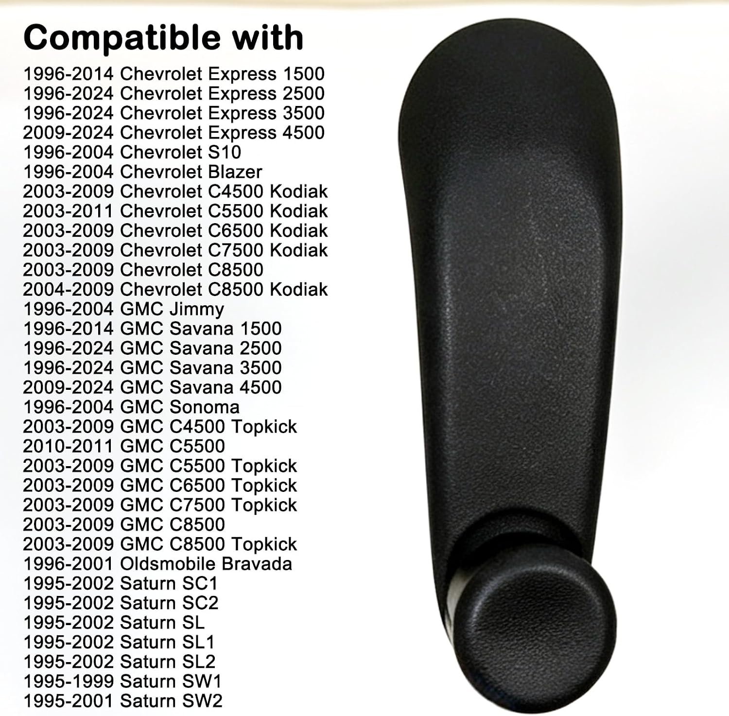 Window Crank Handle Driver or Passenger for Chevy Express 1500 2500 3500 4500, GMC Savana 1500 2500 3500 4500, Chevy S10 Blazer Jimmy, Saturn SC1 SC2 Models, 775-5603, Black