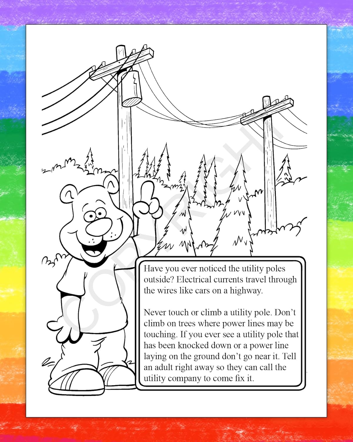 ZOCO – Electric & Utility Safety – Coloring Books (25 Bulk Pack, With Crayons) – Games, Puzzles, Activities for Kids