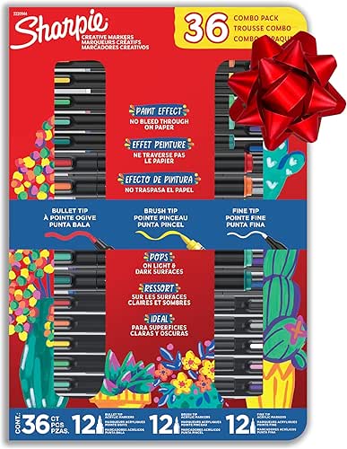 Sharpie Creative Markers Variety Pack, Water-Based Acrylic Paint Markers, Assorted