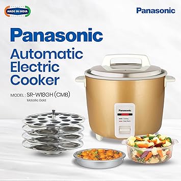 Panasonic SR-W18GH Automatic Warmer Cooker Combo Pack (4.4 Liters, Gold)