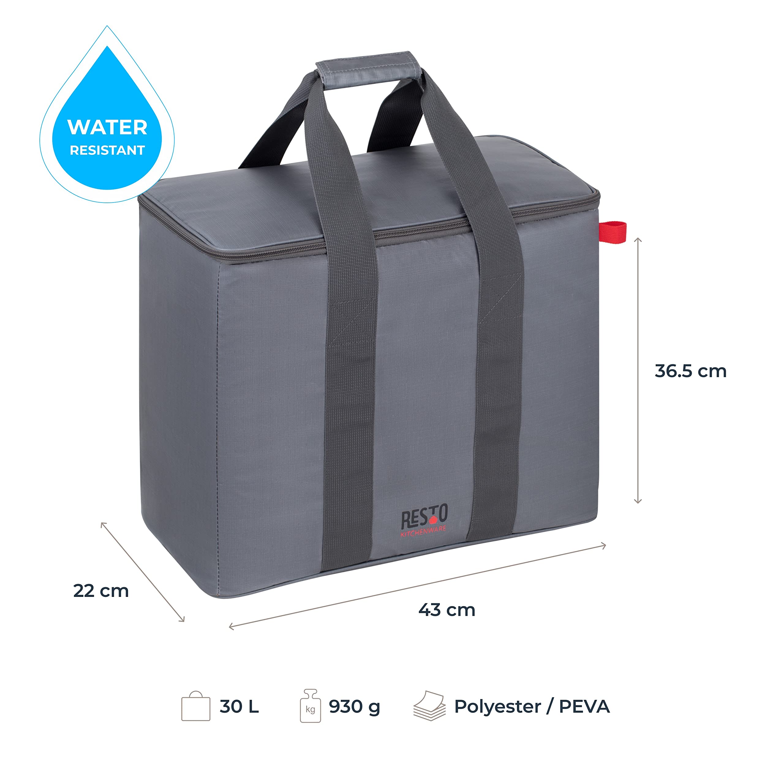 RESTO Bequeme Faltbare Kühltasche 5,5 L, 11L, 23L, 30L – Lunchbox für Damen & Herren, Getränke & Speisen - wasserdichte Isoliertasche für Büro, Schule, Reisen - Kompakte Thermotasche für unterwegs