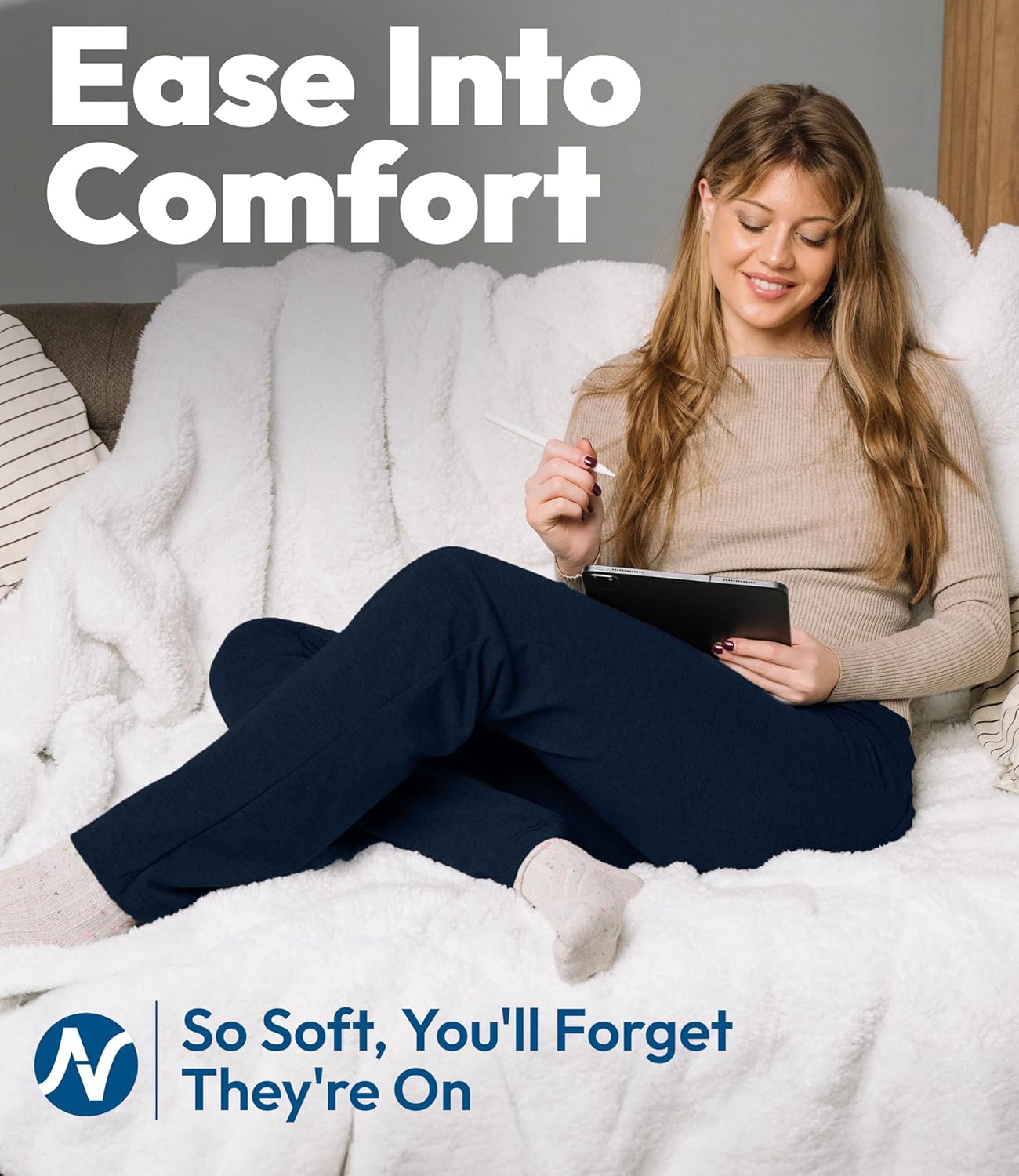 Nirlon Straight Leg Yoga Pants - Straight Leg Leggings for Women Breathable Leggings for Yoga Regular & Plus Size Pants for Gym (8 32" Inseam, Navy Blue) - Image 2