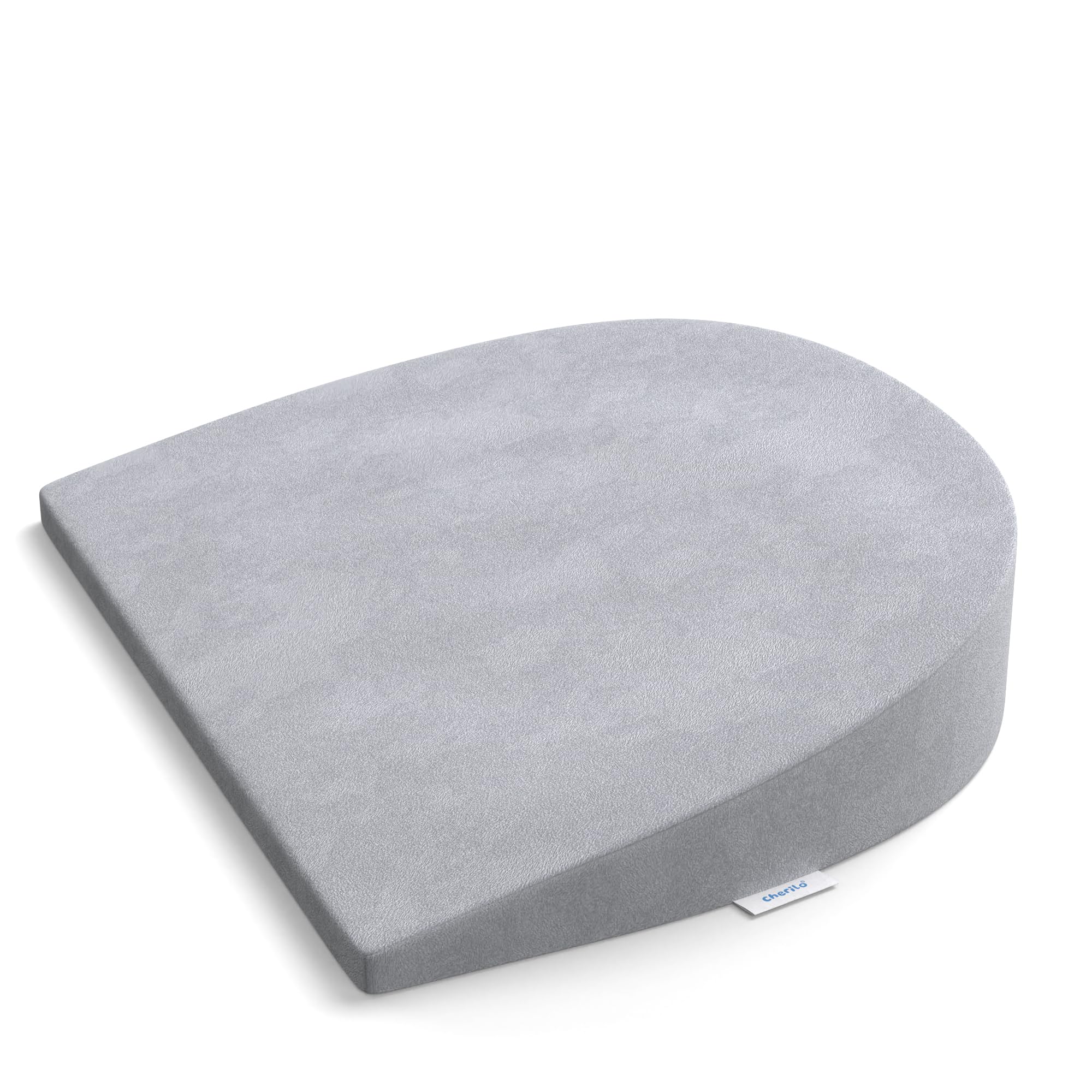 Cherilo C Shaped Elevated Wedge Pillow for Baby Crib & Mattress, Elevate Baby to Prevent Acid Reflux, Colic, GERD, Heat Burn & Vomiting | 15" x 12" x 3" | - with Removable Velvet Cover - Grey (B0BZSLFTJN) Amazon Price History, Amazon Price Tracker