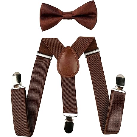 Trendy Child Kids Brown Suspenders for Boys