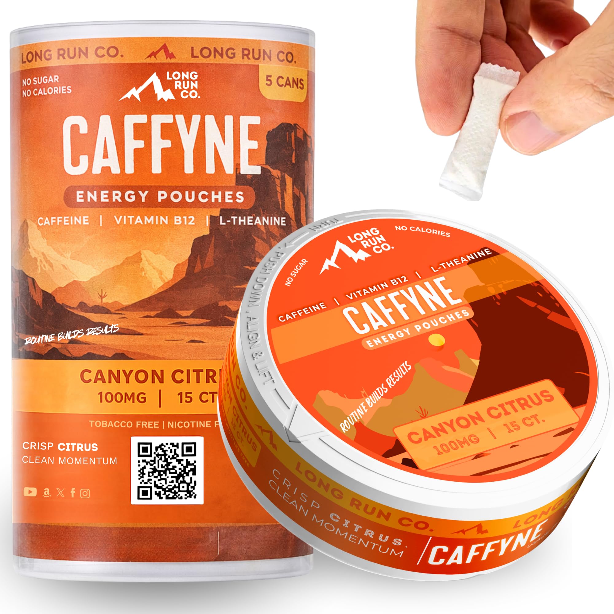 Amazon.com: CAFFYNE Energy Pouches by Long Run Co. — All Natural