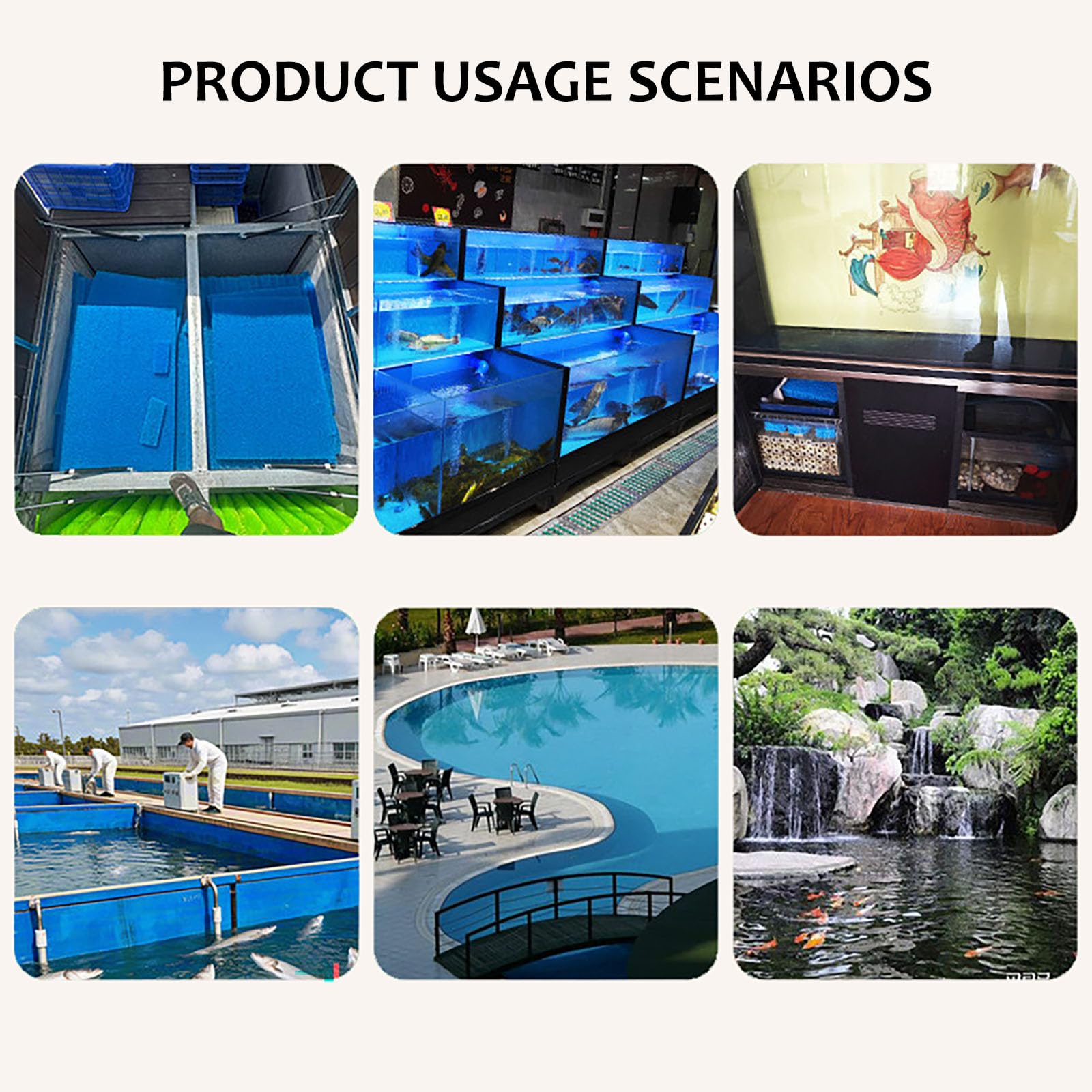 DRISSA Spugna Filtrante, Tappetino filtrante in Spugna Blu, Confezione da 5 Pezzi, per Pompa Acquario Accessori Filtraggio, PPI 10, Spessore 40 mm (25 x 50 x 4cm*10pcs)