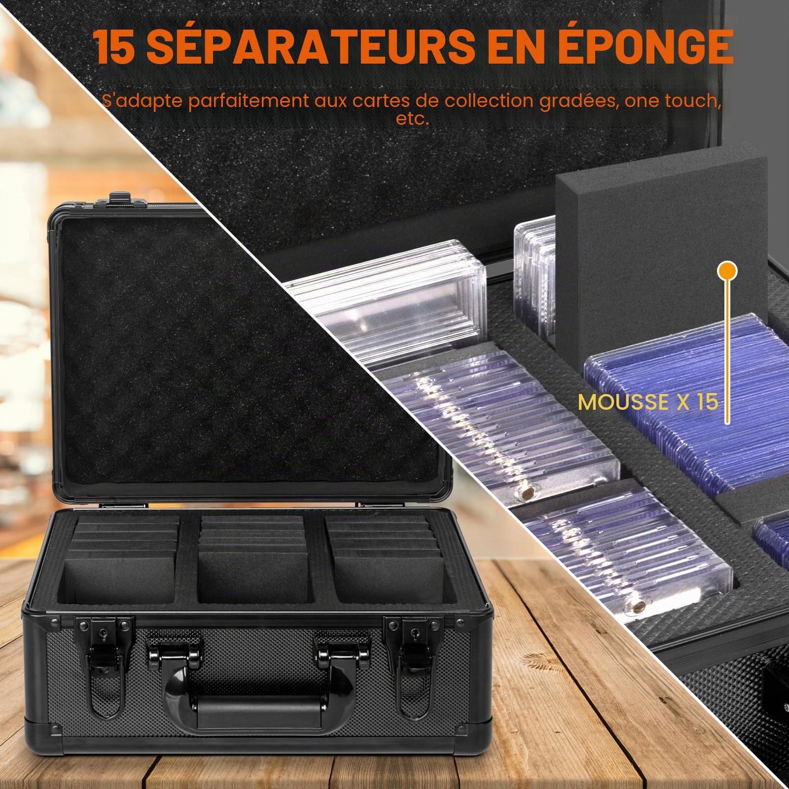 Boîte de rangement pour cartes graduées, étui de rangement à chargement supérieur, boîte de cartes de sport, étui à cartes PSA MTG CSG BGS SGC, support magnétique, boîtes de rangement étanches