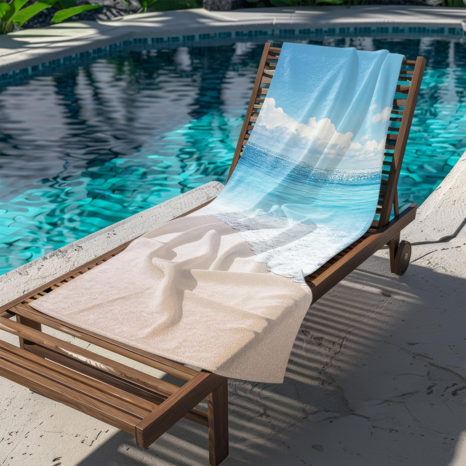 Genérico Toalla Playa Grande Playa Azul Amarillo Microfibra Secado Rápido Oversize Toalla Sin Arena Súper Ligera Piscina Camping Picnic Yoga Gimnasio Y Deportes Viaje