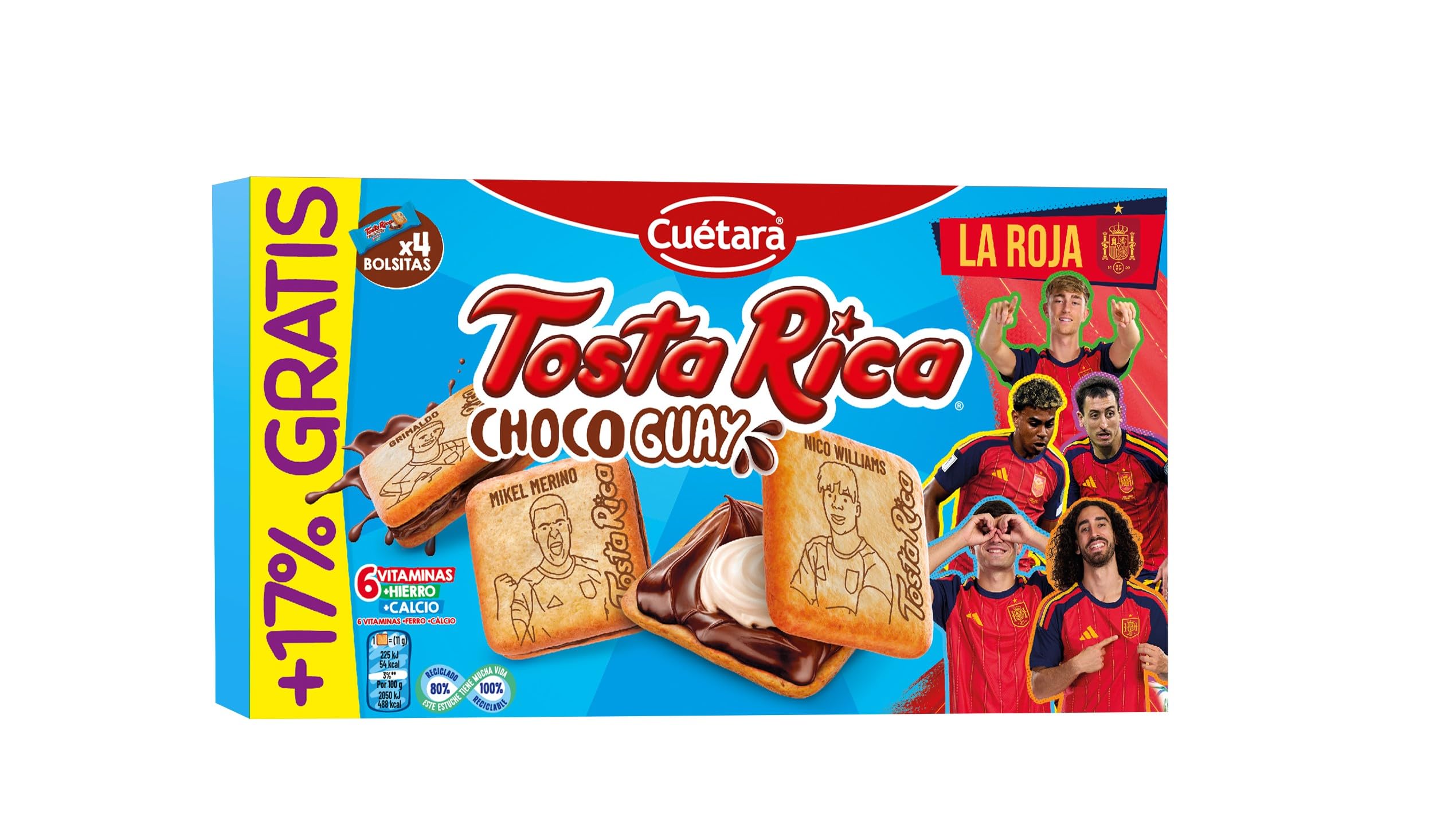 Cuétara Tosta Rica Chocoguay 144g + 17% gratis, (El embalaje puede variar)