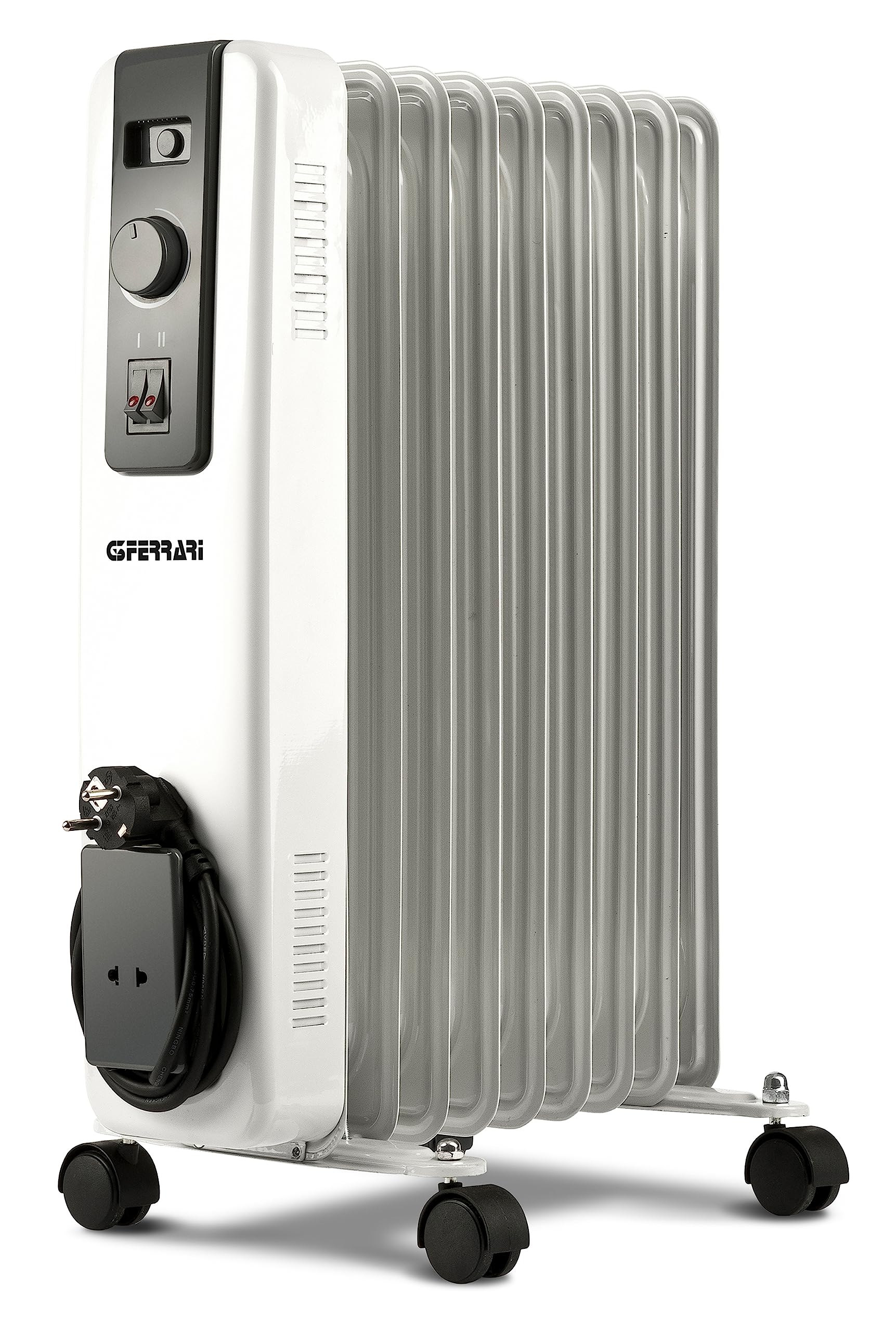 G3 Ferrari G60027 Radiatore ad Olio, 9 elementi riscaldanti, Eco, Bianco