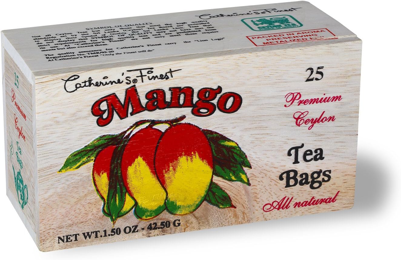 All Natural Premium Ceylon Tea in Wooden Box (Mango)