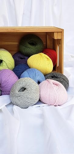 Miniatura 8 de Juego de 3 madejas de 100% lana de alpaca, peso DK, celestial, suave y perfecto para tejer y tejer (gris carbón, DK)