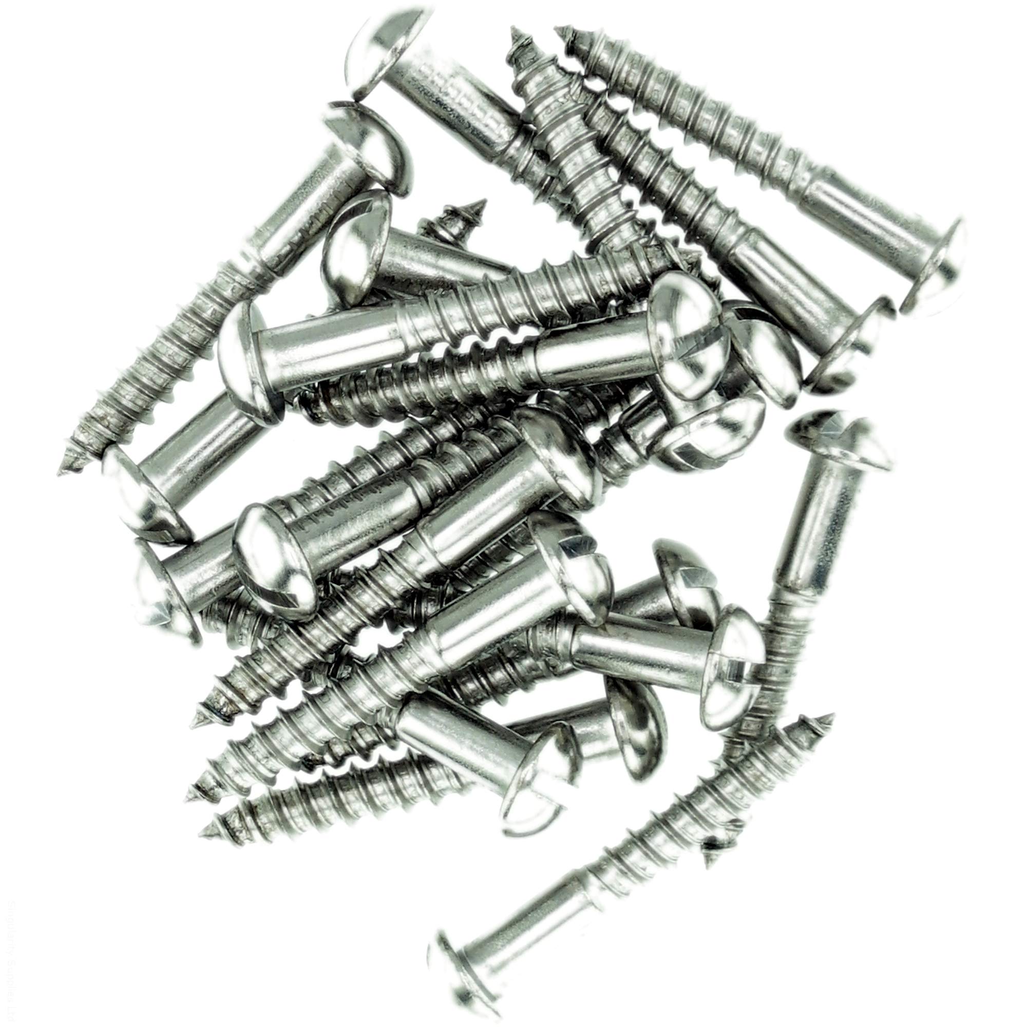 Singularity Supplies No.6 X 0.48 (3.5Mm X 12Mm) Slot Pan Wood Screw - Stainless Steel (A2) (Pack Of 20)